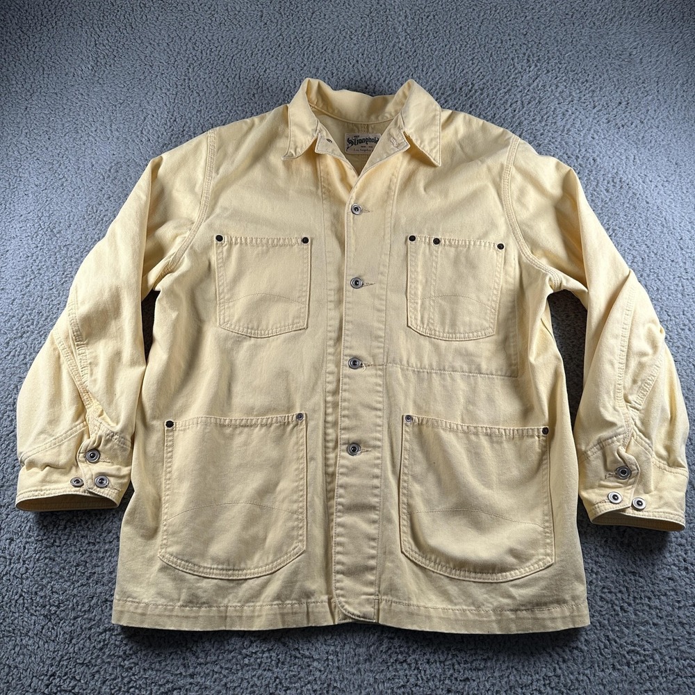 The Stronghold Chore Jacket Mens XL Yellow Canvas Workwear Overcoat Made USA